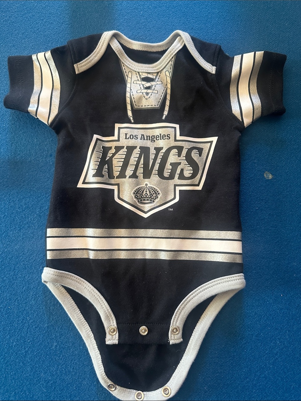 NHL Los Angeles Kings Black & Silver Baby One-Piece Bodysuit